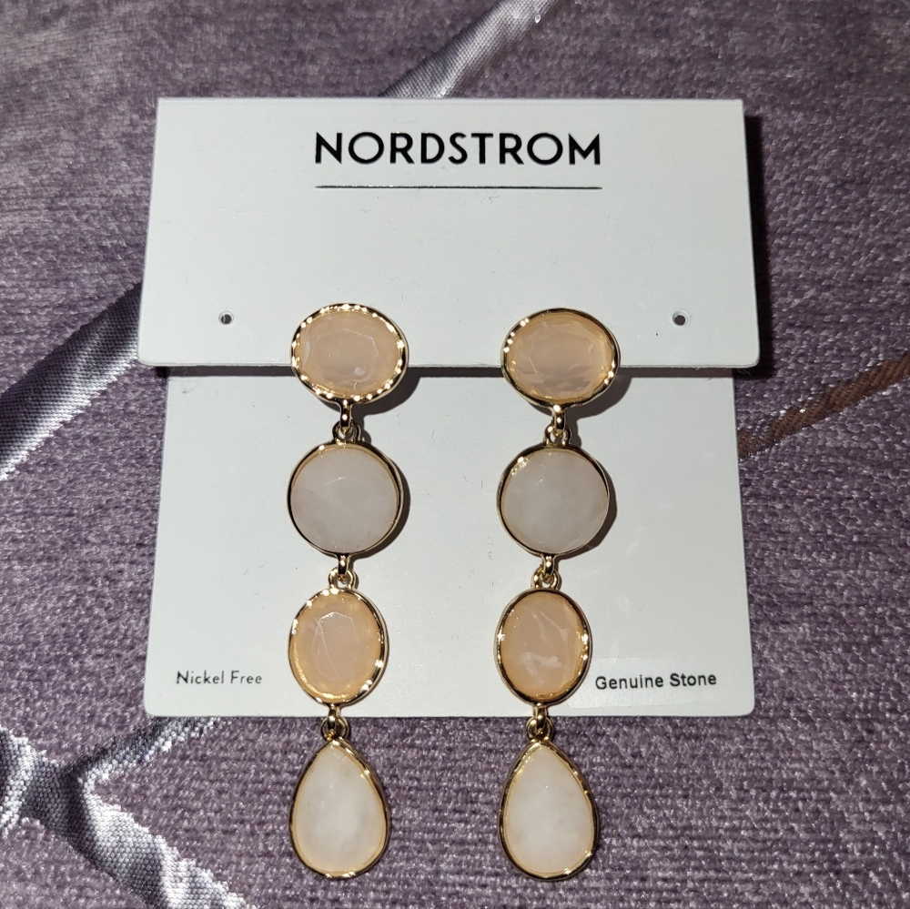 Genuine Mixed Stone Linear Earrings